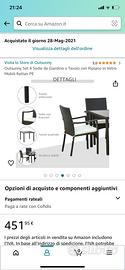 Set da giardino/terrazzo in rattan nero.