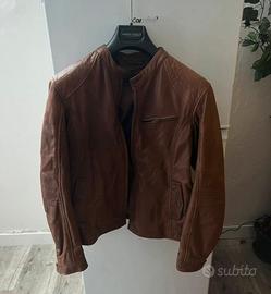 Giubbino in pelle marrone