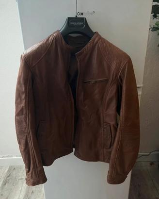 Giubbino in pelle marrone
