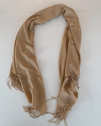 Sciarpa Donna beige con frange