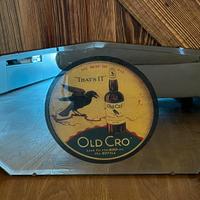 Antico specchio pubblicitario molato Old Cro
