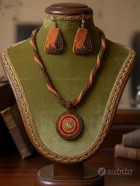 Set gioielli collana orecchini retro vintage chic