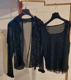 Completo elegante lino nero