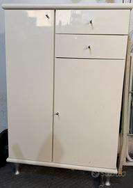 ARMADIETTO DA BAGNO BIANCO LUCIDO VINTAGE