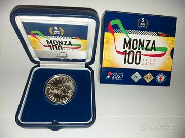 Moneta argento 5 Euro FDC Autodromo Monza