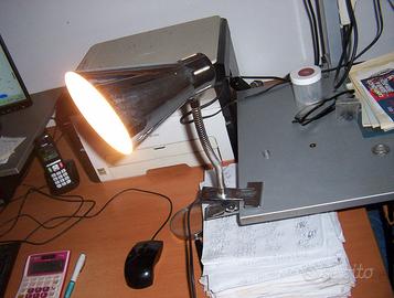 LAMPADA DA TAVOLO SCRIVANIA IN ACCIO CROMATO A MOR