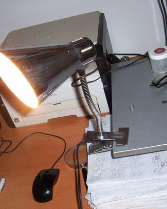 LAMPADA DA TAVOLO SCRIVANIA IN ACCIO CROMATO A MOR