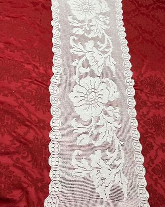 Runner Tavolo Uncinetto Filet Vintage
