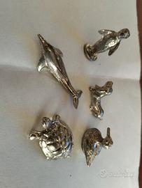 5 sculture in miniatura di animaletti anni 80     