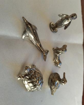 5 sculture in miniatura di animaletti anni 80     