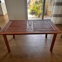 Tavolo e sedie in legno da giardino