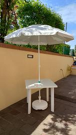 Set tavolo da esterno con ombrellone e base