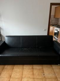 Divano letto reclinabile nero usato