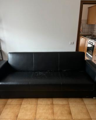 Divano letto reclinabile nero usato