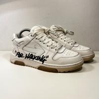 Scarpe off white bianche e nere con scirtta