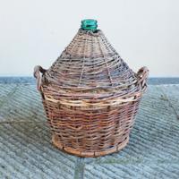 Damigiana impagliata cesta anni 60 arredo vintage