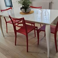 Tavolo allungabile vetro e acciaio 