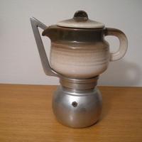 Caffettiera moka ceramica alluminio vintage