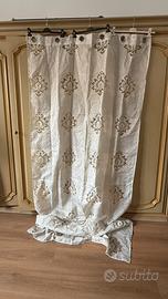 Tenda Damascata avorio e oro Mastro Bianco 130x280