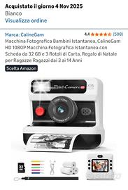 macchina fotografica instantanea bambini