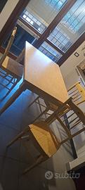 Tavolo legno rovere chiaro con 4 sedie