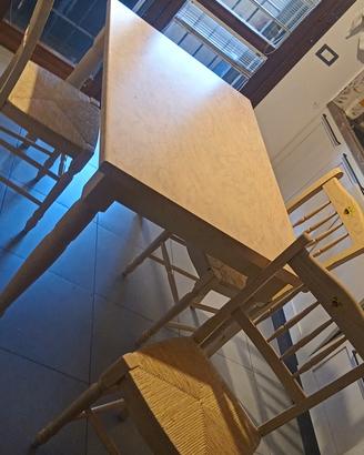 Tavolo legno rovere chiaro con 4 sedie