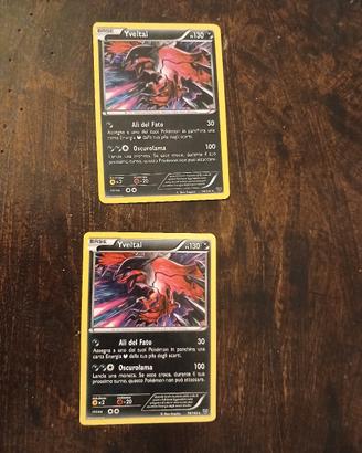2 carte Pokemon Yveltal holo e comune XY