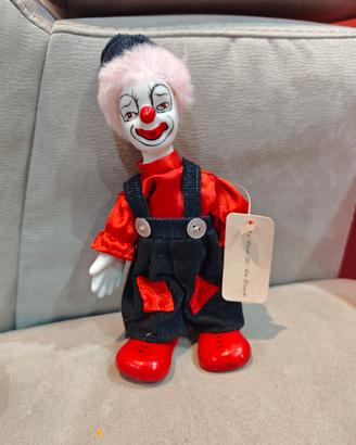 bambola clown da collezione in porcellana