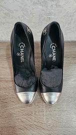 Scarpe  Chanel nero argento  come nuove