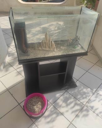 acquario/teca in vetro 100 l per pesci o rettili