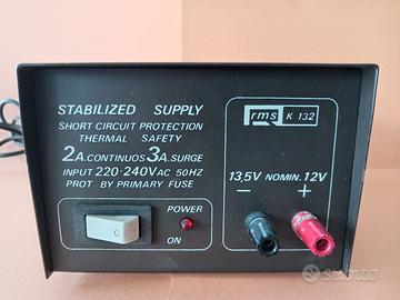 ALIMENTATORE STABILIZZATO RMS K132 - 13,5 V 2 A