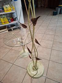 tavolino piu lampada ferrobattuto 