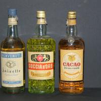 3 rare bottiglie liquore BENVENUTI sigillo e ALTRO