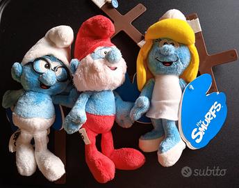 Lotto 3 Peluche Puffi nuovi - The Smurfs 20 cm.