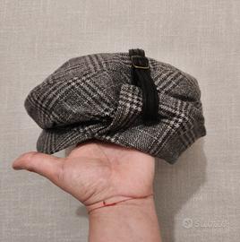 Pal Zileri Cappello Basco Berretto lana pelle tg M