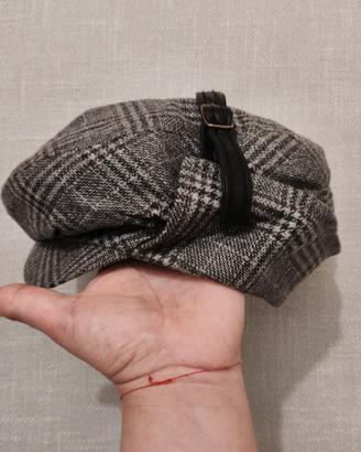 Pal Zileri Cappello Basco Berretto lana pelle tg M