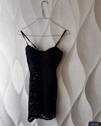 Abito mini in pizzo nero - Made in Italy