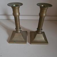 coppia di portacandele bronzati 