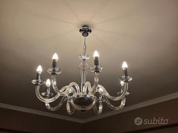 Splendido Lampadario 8 Luci in Vetro di Murano