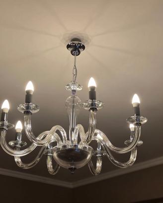 Splendido Lampadario 8 Luci in Vetro di Murano