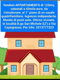 Appartamento 125mq. catastali