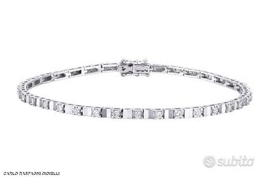 BRACCIALE TENNIS ORO 18kt. CON DIAMANTI ALTERNATI