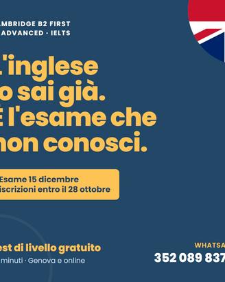 Lezioni inglese Cambridge B2 First IELTS - Genova