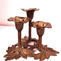 Porta candele in ottone vintage