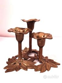 Porta candele in ottone vintage