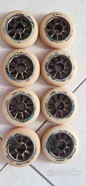 N° 3 SET COMPLETI RUOTE PATTINAGGIO DA 90 MM