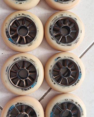 N° 3 SET COMPLETI RUOTE PATTINAGGIO DA 90 MM