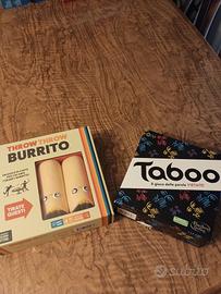 2 giochi da tavolo. Taboo e Burrito