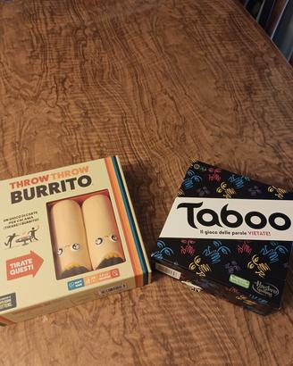 2 giochi da tavolo. Taboo e Burrito