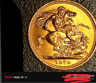 Nr 3 (Tre) Sterline oro Regina Elisabetta 1974